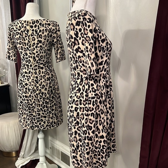 Kate Spade Leopard Print Ponte Dress Size 6 - Picture 11 of 14